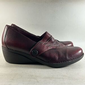 Dansko Aimee Women’s Leather Wedge Shoes Wine Red Size EU 41 US 10.5